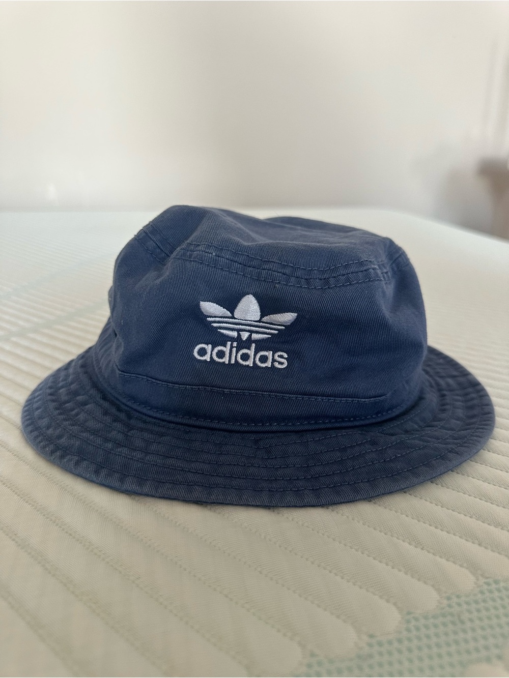 adidas Women’s Navy Bucket Hat with White Trefoil